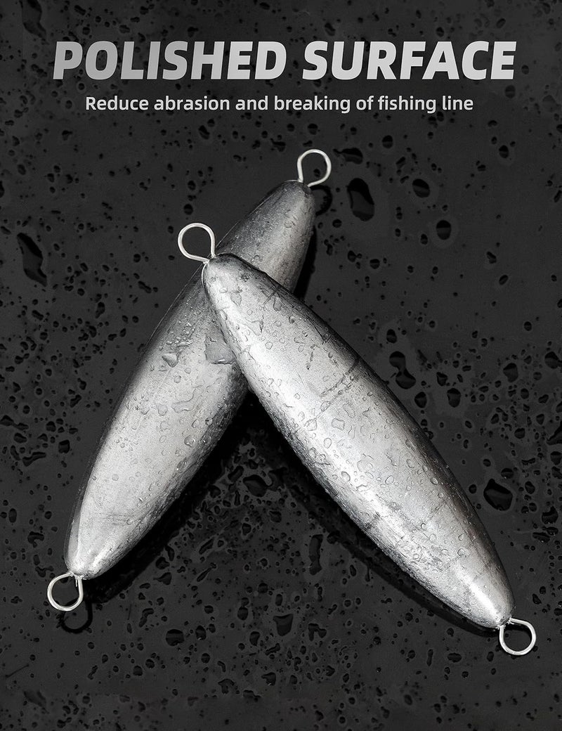 BLUEWING Torpedo Sinker Through Wire Fishing Weight Saltwater Bullet Lead Double Ringed 2oz-48oz - Image 4